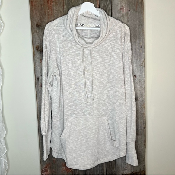 Prana Frieda Slub Knit Funnel Neck Pullover Tunic Sweater Oatmeal Medium - Picture 4 of 15